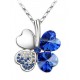 Hot Sale Crystal Happiness Clovers Pendant Necklace For Girls