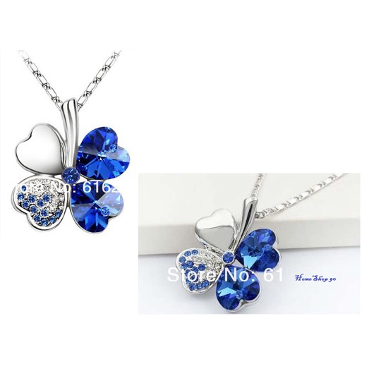 Hot Sale Crystal Happiness Clovers Pendant Necklace For Girls Hot Sale Crystal Happiness Clovers Pendant Necklace For Girls