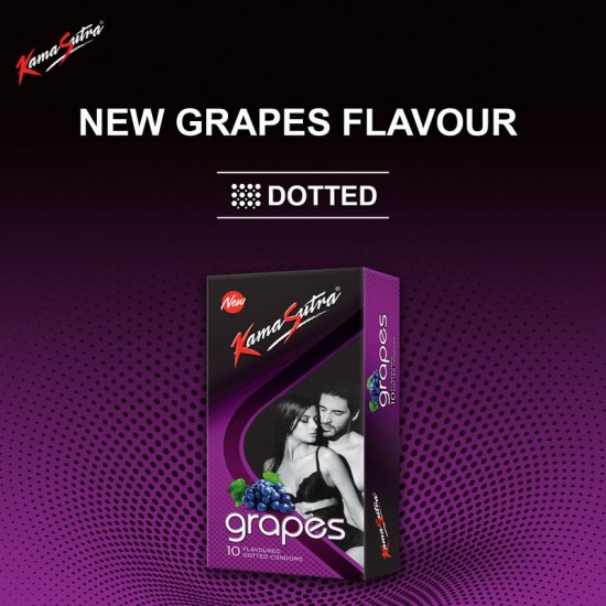 KamaSutra Grapes Flavoured Dotted Condoms 10s