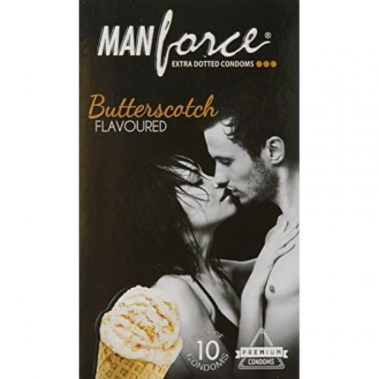 Manforce BUTTERSCOTCH Flavoured Extra Dotted Condom (10 pcs Pack) 