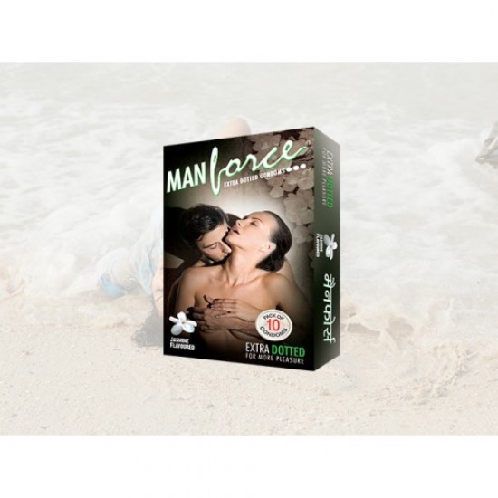 Manforce Strawberry Flavoured Extra Dotted Condom (10pcs Pack) 