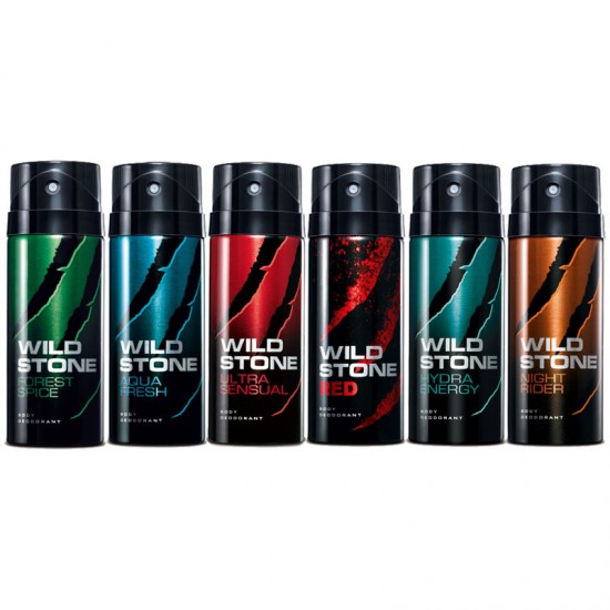 Wild Stone Forest Spice, Aqua Fresh Pack of 2 Deodorants For Men 