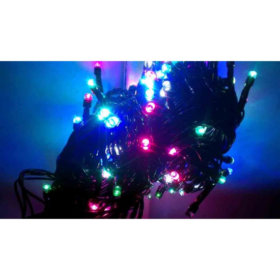 Diwali Home Decoration Multicolor LED light bulbs with Changer (22 feet length)
