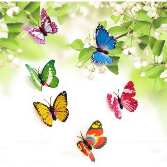 Creative Butterfly Style Popular Decal 3D Wall Stickers Home Decor- 6 pcs set