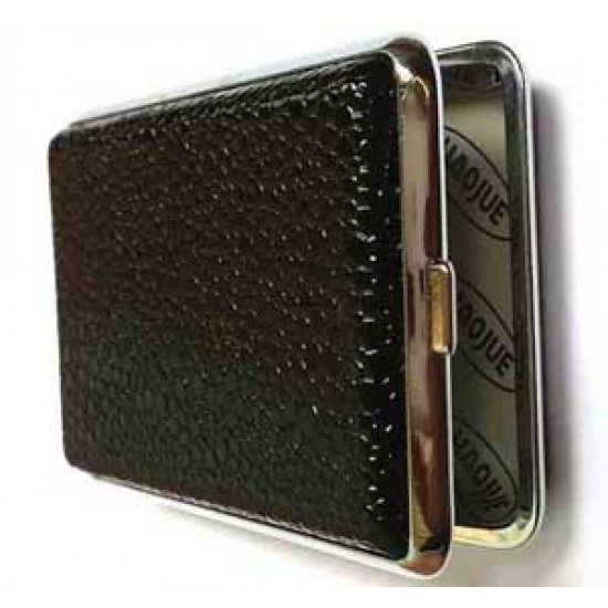 Cigarette Case Metal Leather Holder