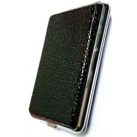 Cigarette Case Metal Leather Holder