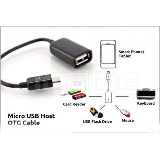 Micro USB OTG Cable to Attach Pendrive Mouse Card Reader Cable Android Phones (Black)