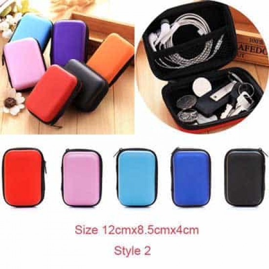 USB Cable Earphone Carrying Hard Case 