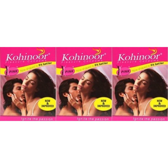Kohinoor PINK Pleasure Condoms 3 Pack (10 Pcs/pack) 