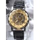 New Mechanical Skeleton Dial Party Wear Watch For Men with Black Leather Belt New Mechanical Skeleton Dial Party Wear Watch For Men with Black Leather Belt
