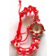 Very Cute Artificial Red Beed Analog Sober Wrist Watch For Girls - DEWALI SPECIAL